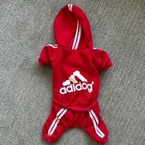 Adidog Red Pet Hoodie
